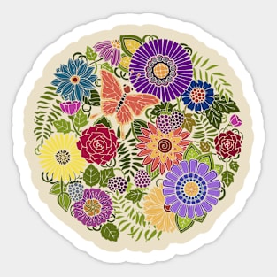 Pretty Floral Design Sticker